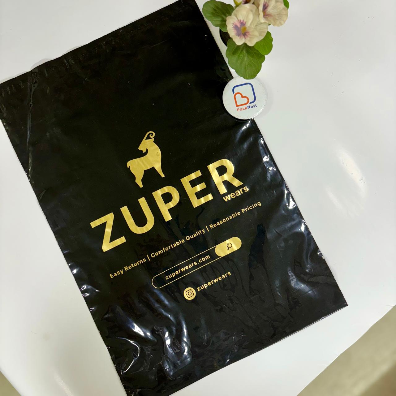 8 x 10 inch Custom Courier bags Black