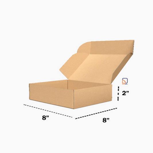 8 x 8 x 2 inch Tuck in Mailer Boxes - 3 Ply