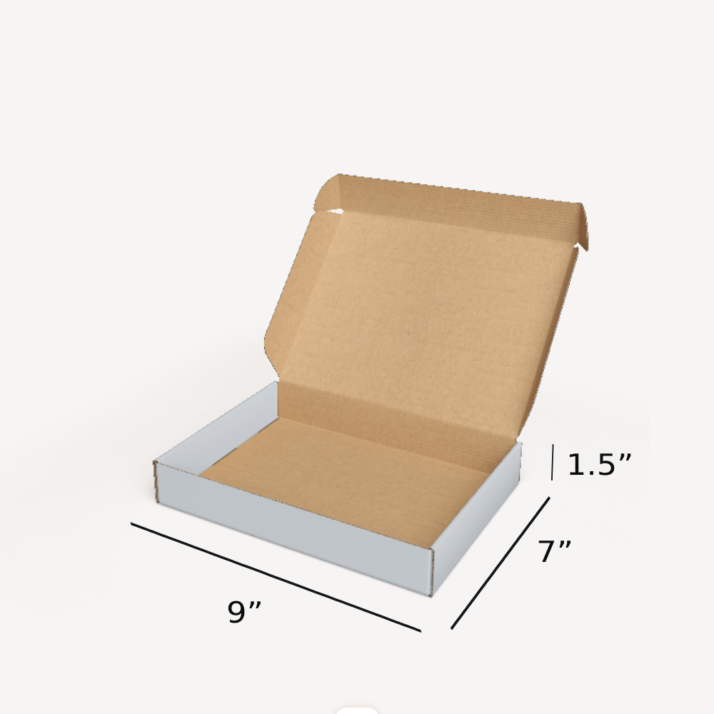 10 x 8 x 1.5 inch (OD) 3ply Tuck in Mailer Boxes - White