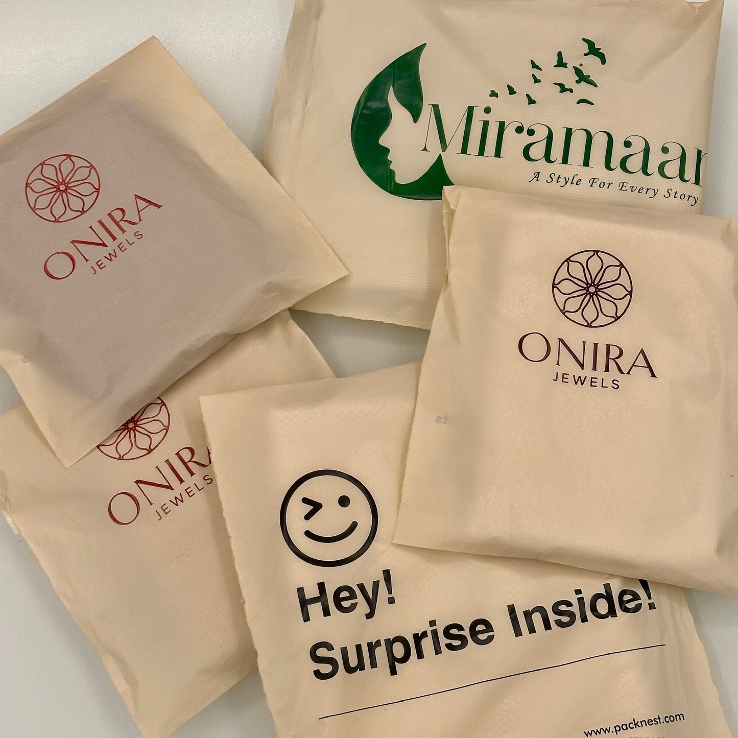 10 x 12 inch Printed Compostable Courier Bags - Beige