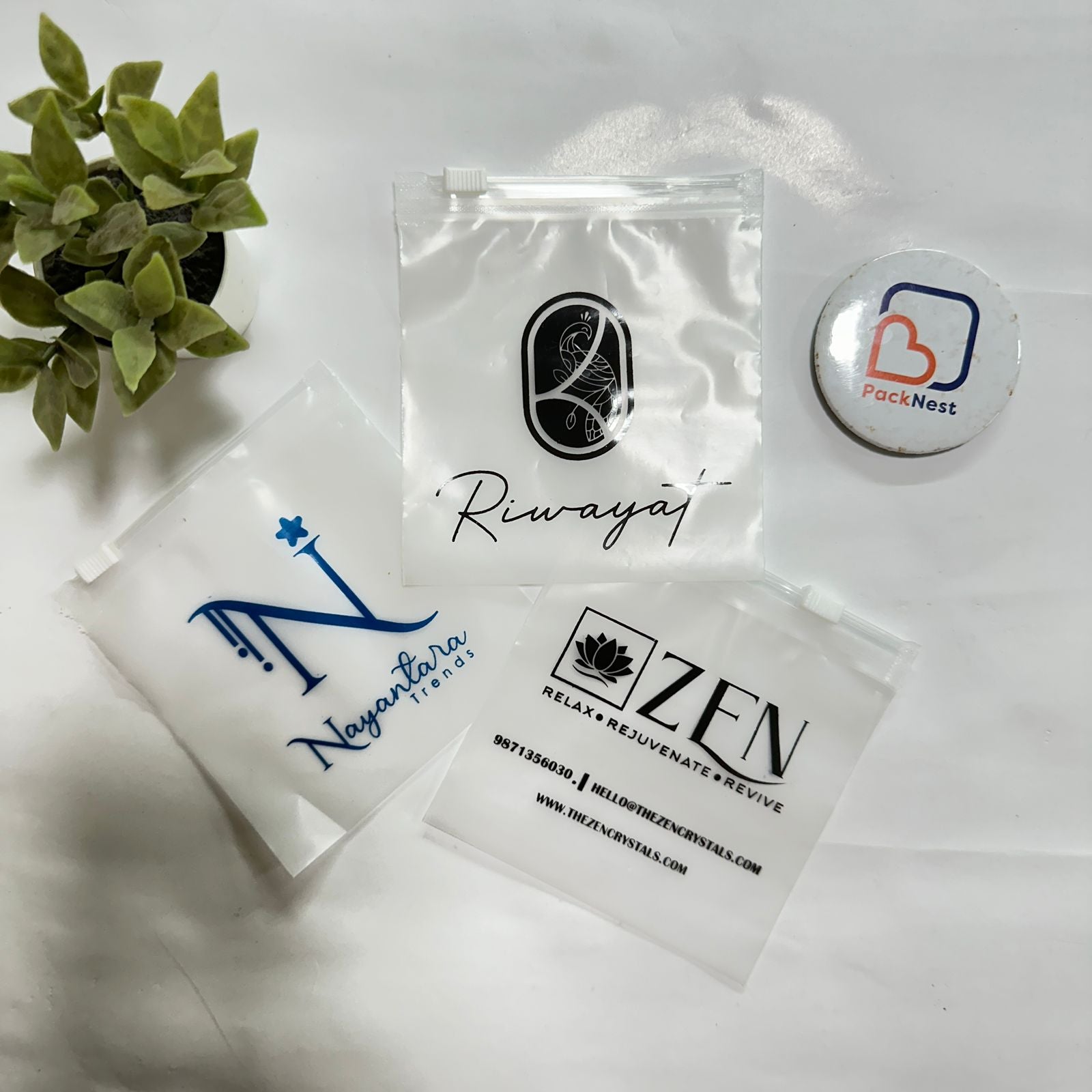 x inch Printed Frosted Zipper Bags