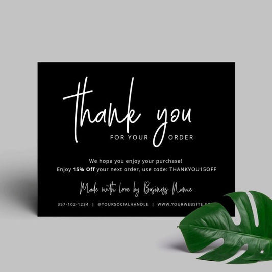 Black Thank You Cards