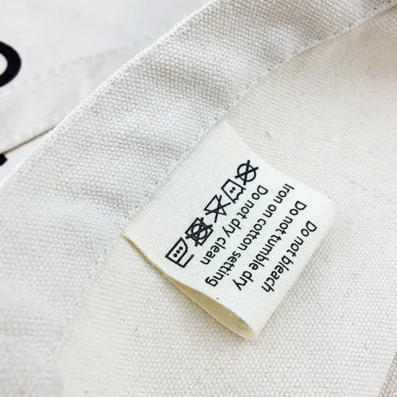 Garment Clothing Labels - Single Color print - White base