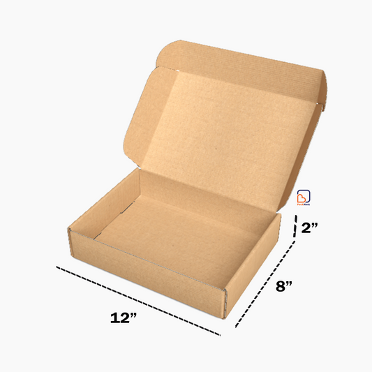 12 x 8 x 2 inch Tuck in Mailer Boxes - 3 ply
