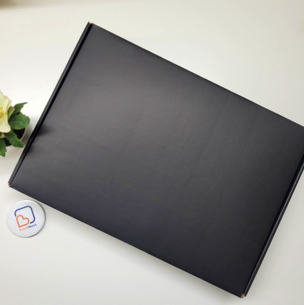 14 x 10 x 2 inch (OD) 3ply Tuck in Mailer Boxes - Black