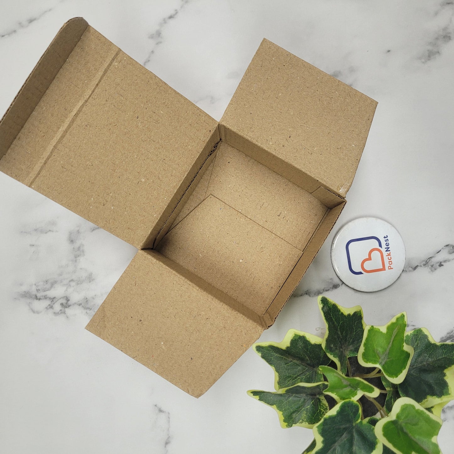 4 x 4 x 2 inch (OD) 3Ply Reverse Tuck Boxes - Brown