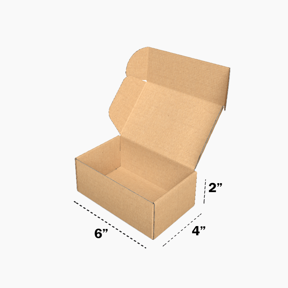 6 x 4 x 2 inch (ID) 3ply Tuck in Mailer Boxes - Brown