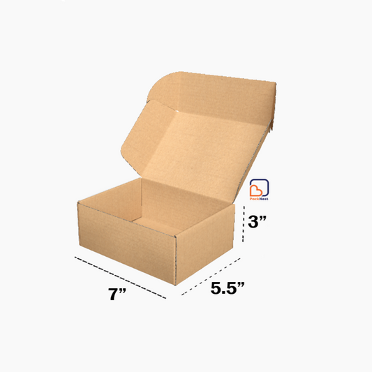 7 x 5.5 x 3 inch Tuck in Mailer Boxes - 3 ply