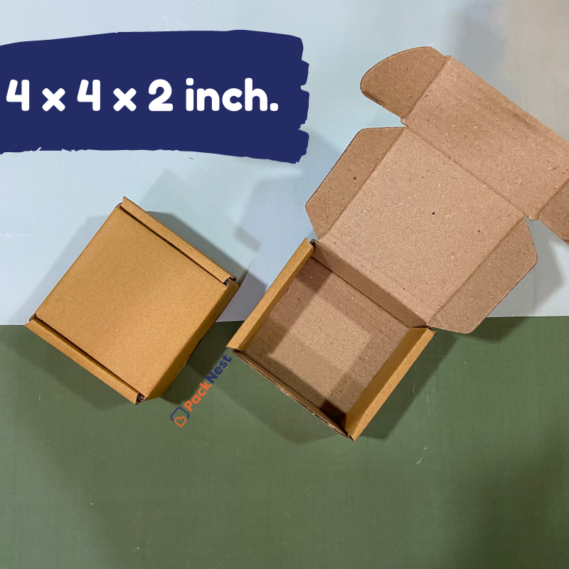 4 x 4 x 2 inches (ID) 3Ply Tuck in Mailer Boxes - Brown