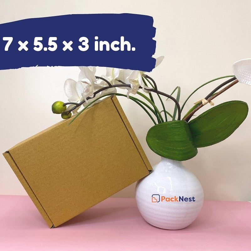 7 x 5.5 x 3 inch (ID) 3ply Tuck in Mailer Boxes - Brown