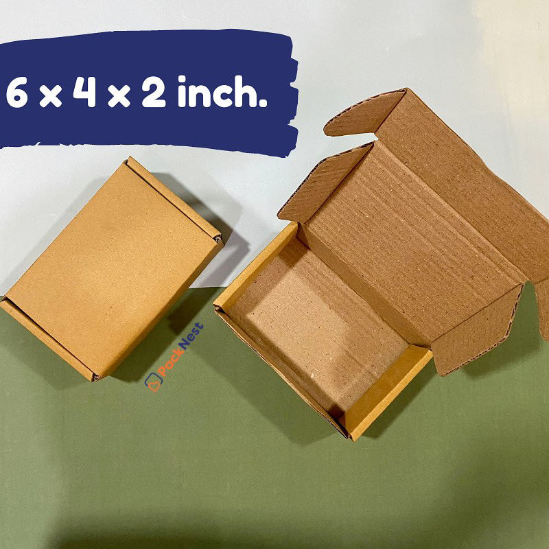 6 x 4 x 2 inch (ID) 3ply Tuck in Mailer Boxes - Brown