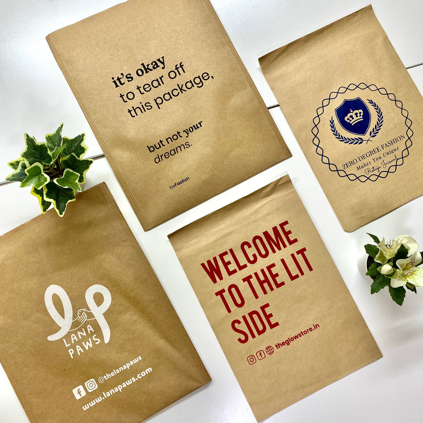 10 x 12 inch Premium Printed Waterproof Paper Courier bags