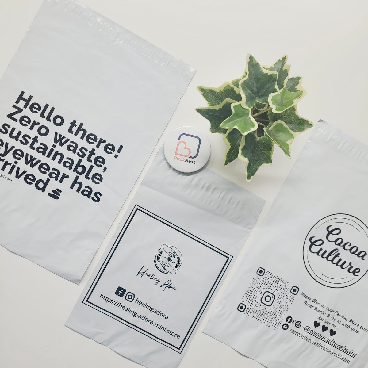 10 x 12 inch Printed Tamper Proof Bags White