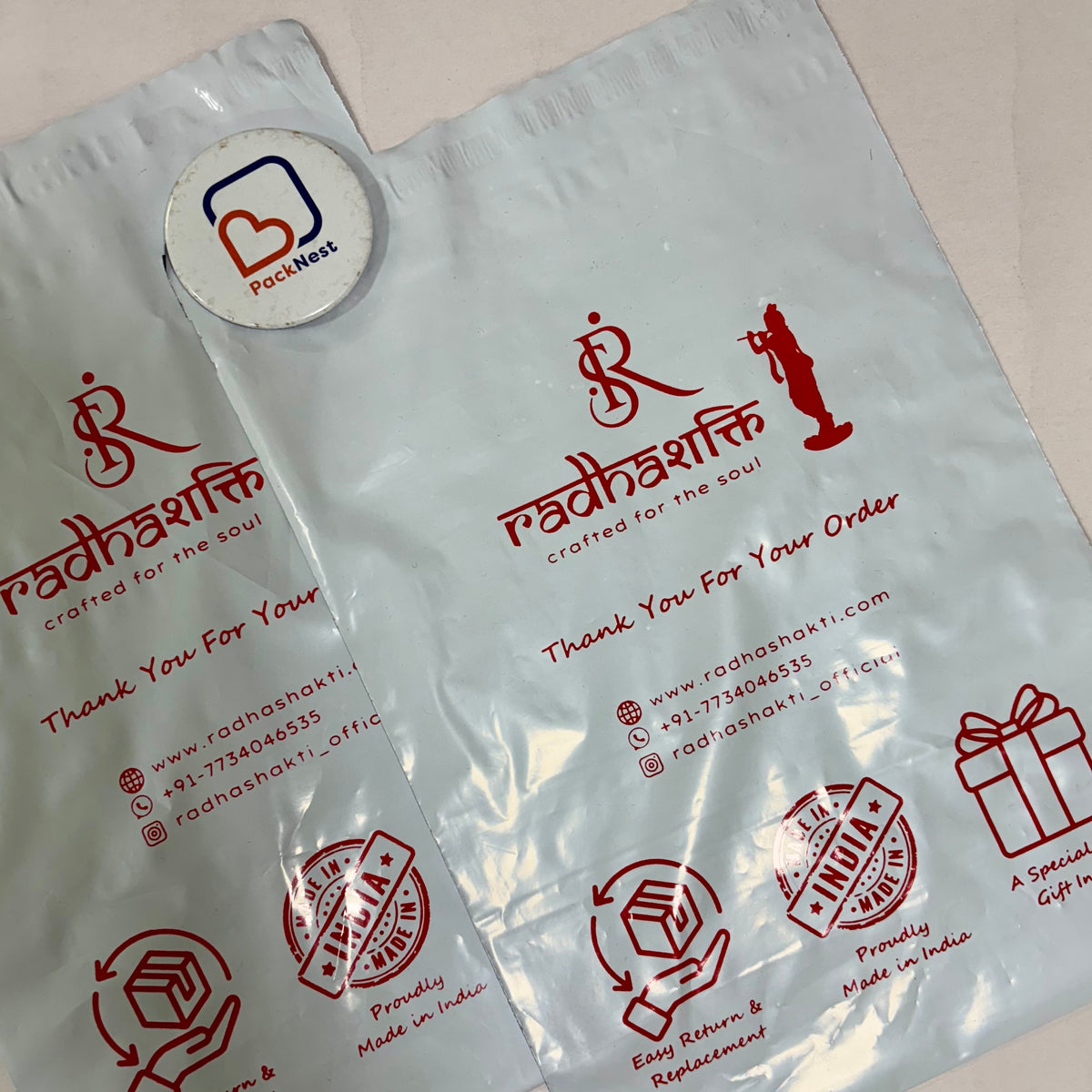 10 x 12 inch Printed Tamper Proof Bags White