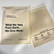 10 x 12 inch Printed Compostable Courier Bags - Beige