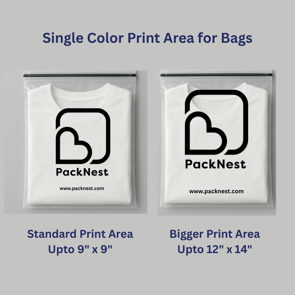 12 x 14 inch Printed Frosted Zipper Bags