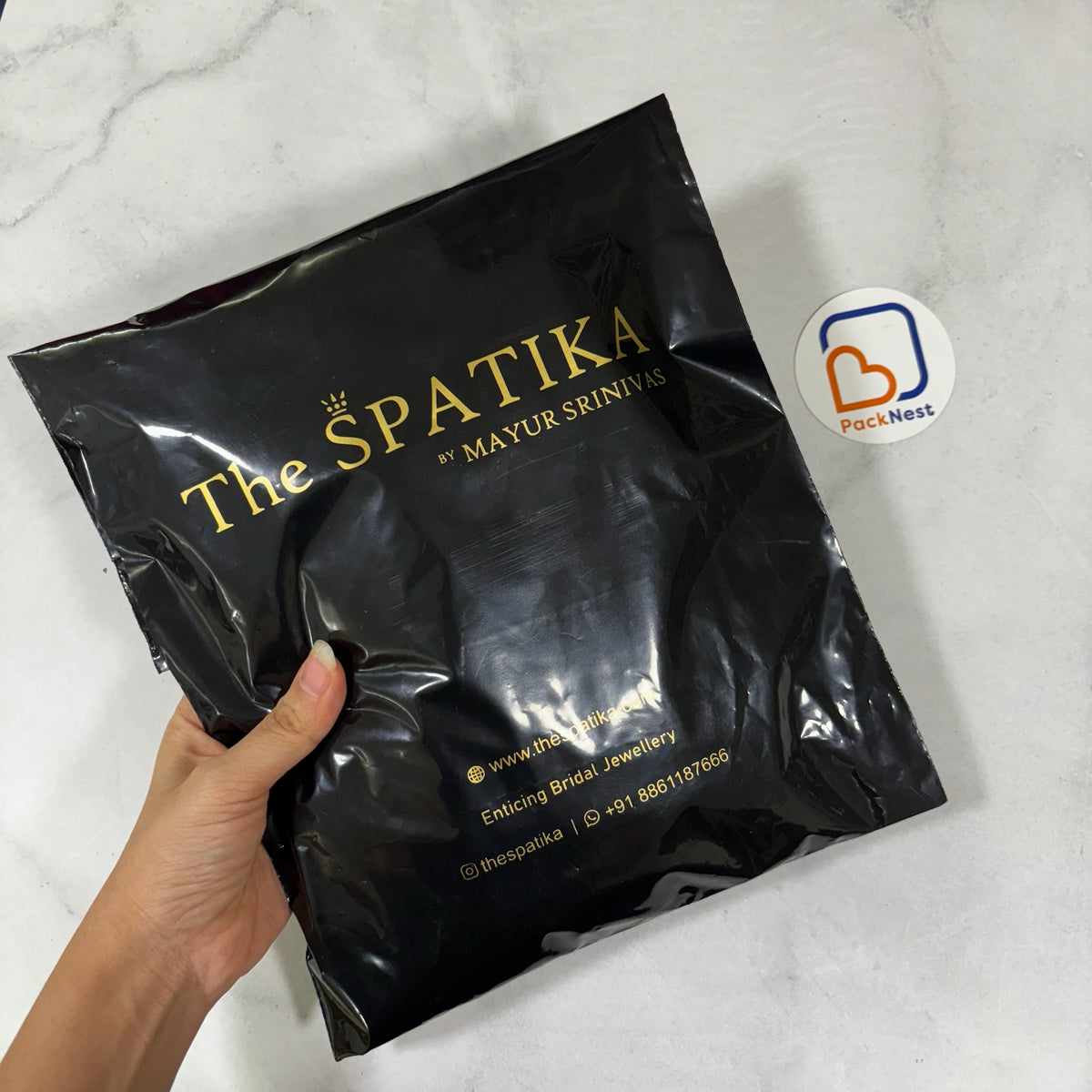 10 x 12 inch Printed Tamper Proof Bags Black