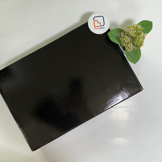 14 x 10 x 2 inch Tuck in Mailer boxes - 3 ply - Black