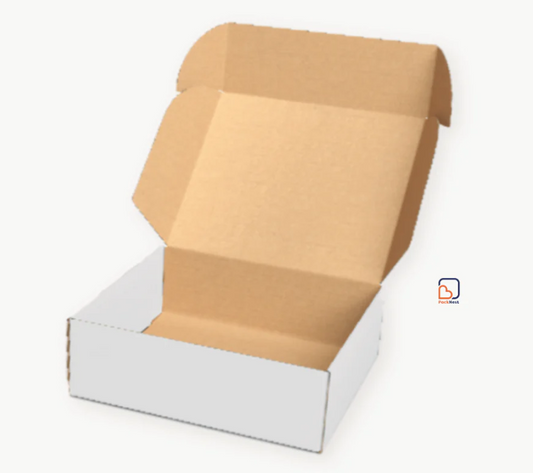 9 x 6 x 3 inch Tuck in Mailer Boxes - 3 ply - White