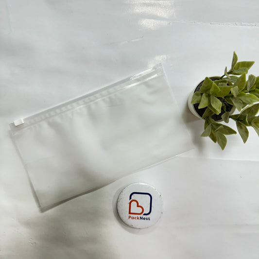 8 x 4 inch Plain Frosted Zipper Bags