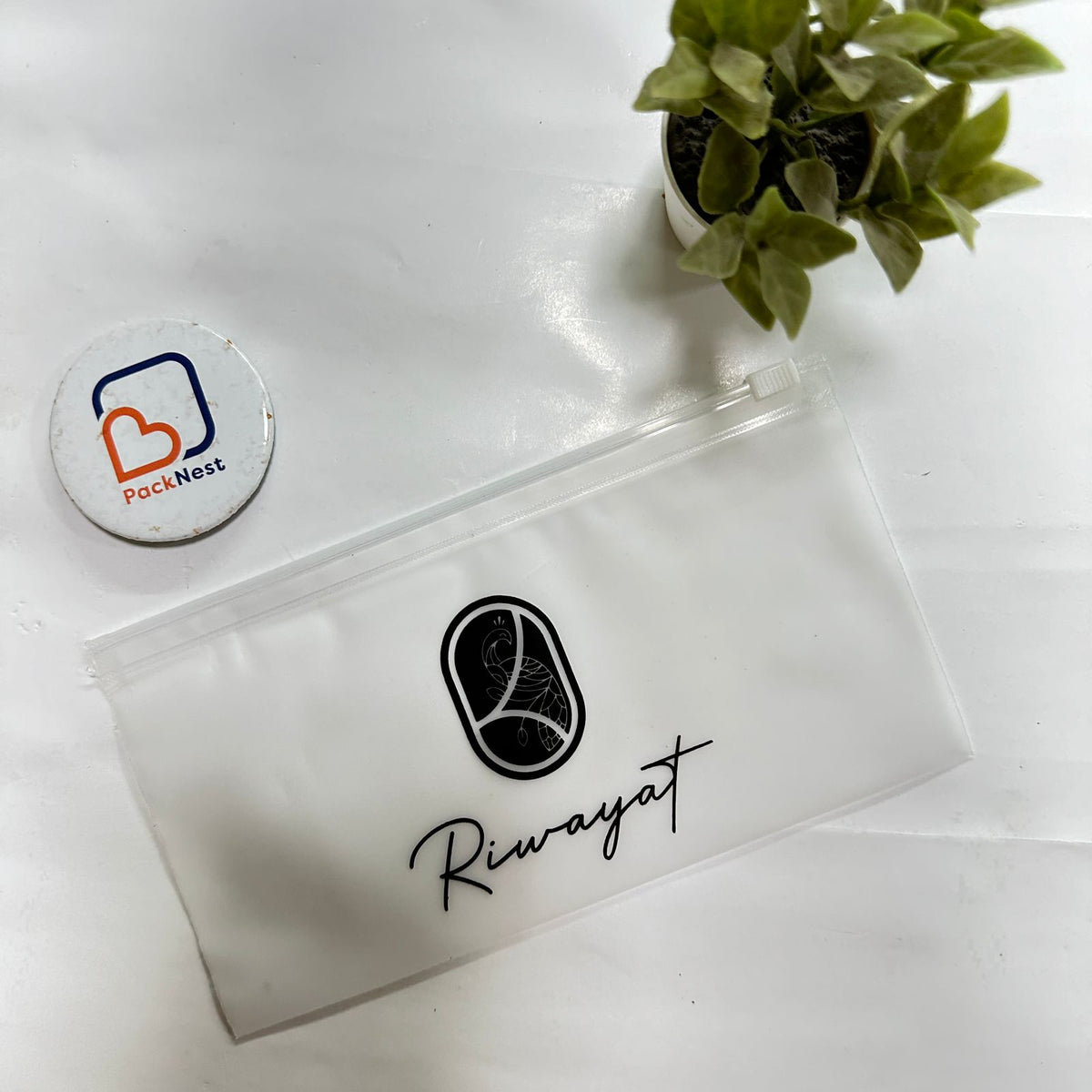 8 x 4 inch Printed Frosted Zipper Bags