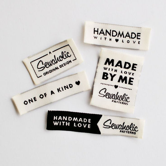 Garment Clothing Labels - Single Color print - White base