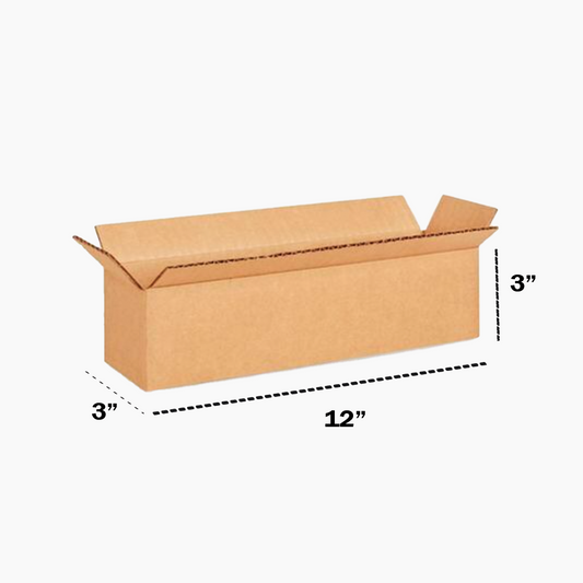 12 x 3 x 3 inch Corrugated Boxes - 3 Ply