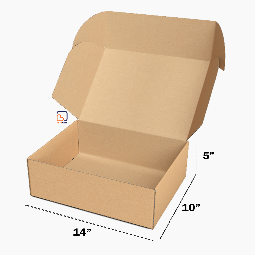 14 x 10 x 5 inch Tuck in Mailer Boxes - 3 ply