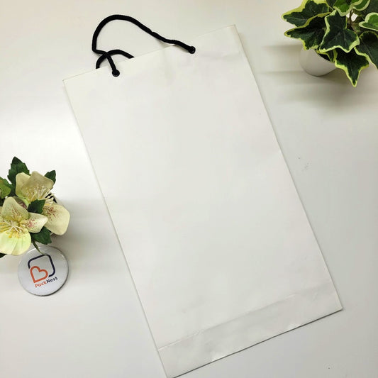 9 x 3 x 15 inch Paper Carry Bags White