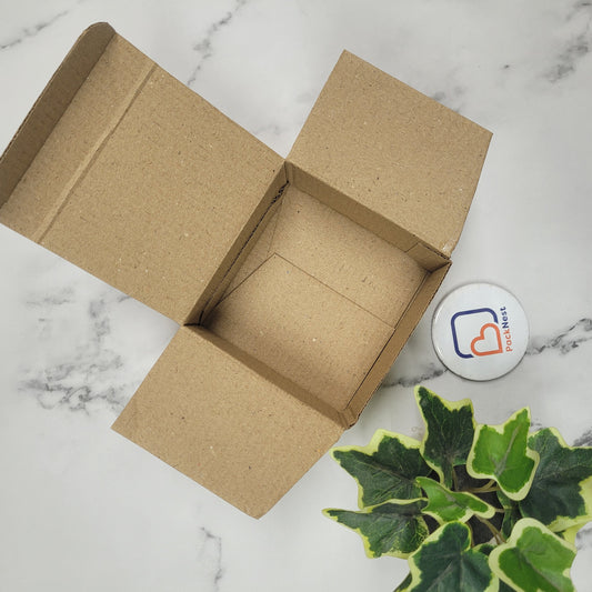 4 x 4 x 2 inch (OD) 3Ply Reverse Tuck Boxes - Brown