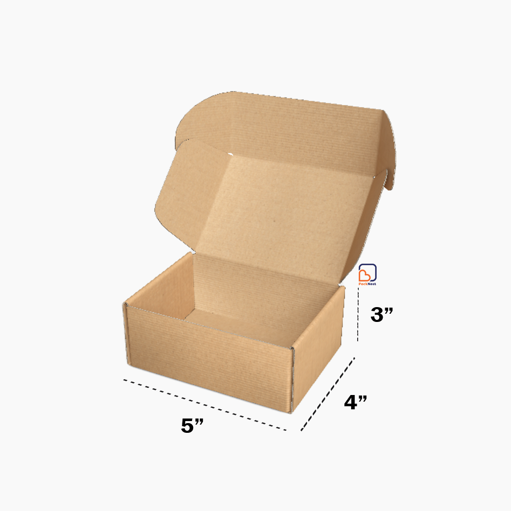 5 x 4 x 3 inch (ID) 3ply Tuck in Mailer Boxes - Brown