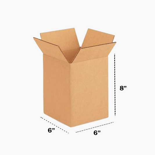 6 x 6 x 8 inch Corrugated Boxes - 3 Ply