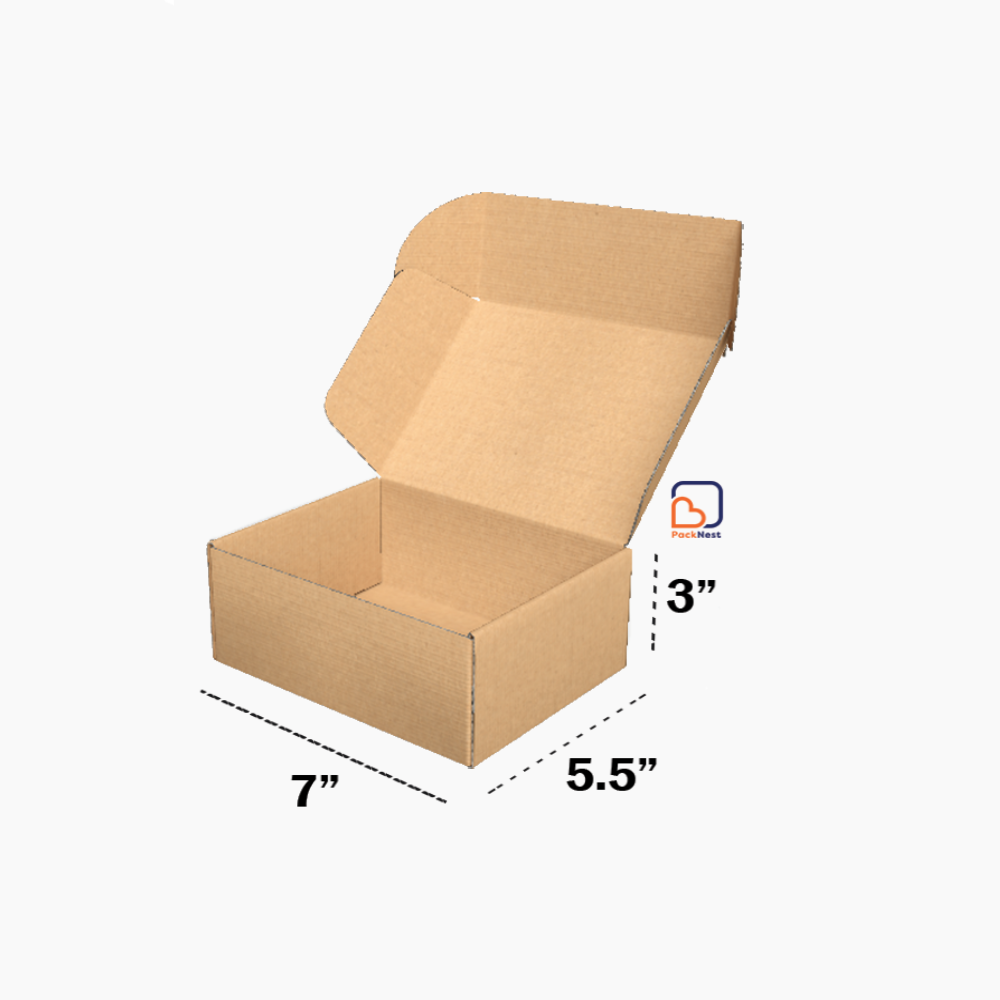 7 x 5.5 x 3 inch Tuck in Mailer Boxes - 3 ply
