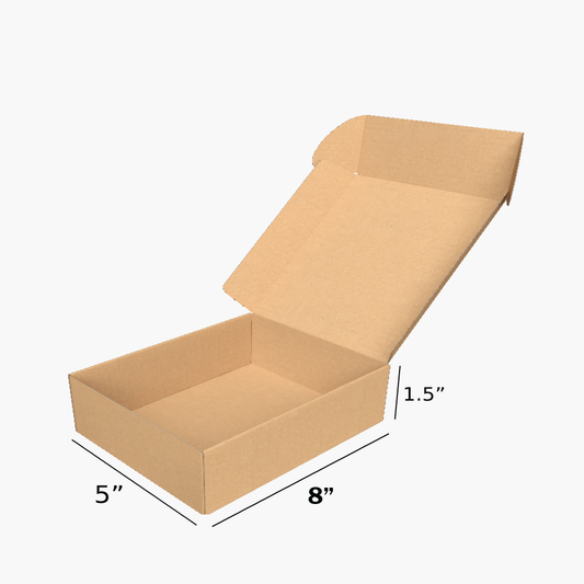 8 x 5 x 1.5 inch Tuck in Mailer Boxes - 3 ply