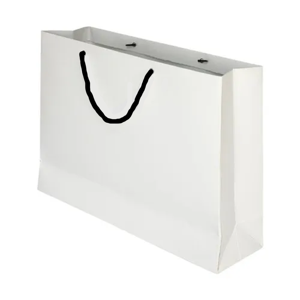 18 x 3 x 14 inch Paper Carry Bags White Packnest