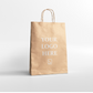 10 x 4 x 15 inch Custom Kraft Paper Carry Bags Brown