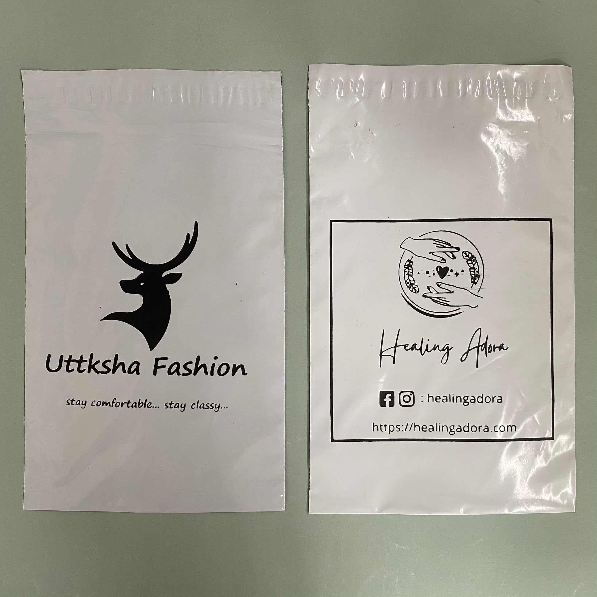 x inch Custom Printed Courier Bags White - Main Image